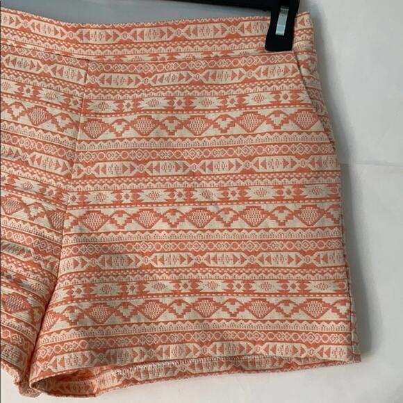 Peach & Cream Tribal Striped Shorts - Picture 2 of 8
